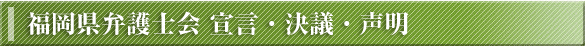福岡県弁護士会 声明・宣言・決議